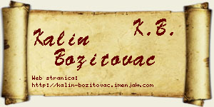 Kalin Bozitovac vizit kartica